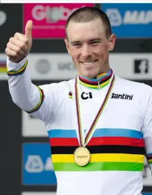  ??  ?? Alles beim Alten: Rohan Dennis, 29, war, ist und bleibt Weltmeiste­r im Zeitfahren