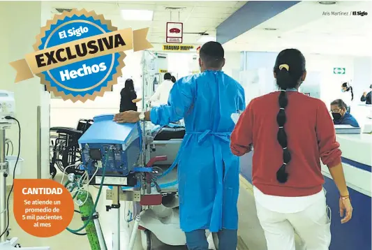  ?? Aris Martínez / El Siglo ?? El cuarto de urgencias del Hospital Santo Tomás actualment­e cuenta con 56 médicos y 42 enfermeras.