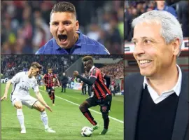  ?? (Photos P.L. et S.B.) ?? Yoan Cardinale, Mario Balotelli et Lucien Favre avaient les clés du match face au Paris SG.