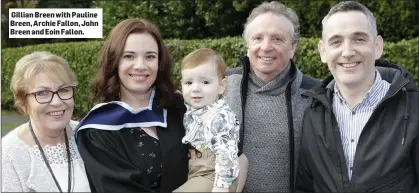  ??  ?? Gillian Breen with Pauline Breen, Archie Fallon, John Breen and Eoin Fallon.