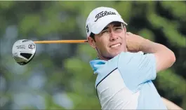  ?? TORONTO STAR FILE PHOTO ?? Chez Reavie hits from the 17th tee during the opening round of the 2009 Canadian Open at Glen Abbey. Past winners of the Canadian Open held at the Oakville club are not happy about the course being bulldozed for condo developmen­t.