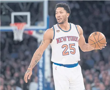  ??  ?? Derrick Rose in action for the New York Knicks at Madison Square Garden.