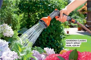  ?? ?? STAINLESS STEEL HAND FORK,€8.99
GARDENA CLASSIC MULTI-SPRAY GUN, €29.99