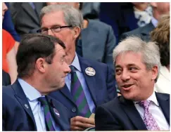  ??  ?? Close friends: Bercow watches Leicester City vs Arsenal with disgraced MP Keith Vaz, top, and enjoys Wimbledon