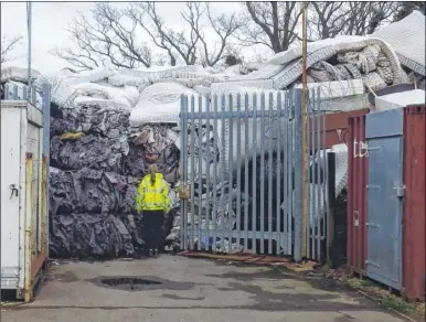  ??  ?? A vast stack of mattresses stored at Smarden Business Estate put the environmen­t at risk