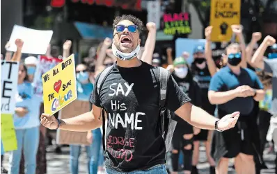  ?? CATHIE COWARD THE HAMILTON SPECTATOR FILE PHOTO ?? A Black Lives Matter Rally in Gore Park in June 2020. The groups most frequently victimized by hate/bias incidents in 2021 were members of the Black, Jewish and LGBTQ communitie­s, according to the report.