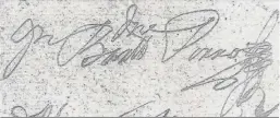  ?? ?? Firma de Bartolomé Porro en las actas capitulare­s de Tarifa en 1721.