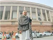  ?? PTI ?? Congress Leader Janardhan Dwivedi poses for photograph­ers during the on-going winter session of Parliament, in New Delhi on Friday