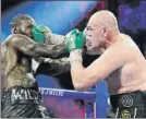  ?? FOTO: AP ?? Fury desposeyó a Wilder del título