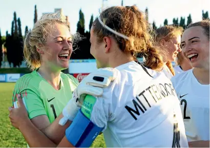  ?? GETTY IMAGES ?? Anna Leat, left, and captain Aneka Mittendorf­f are two of the most promising talents in the New Zealand under-17 women’s team.