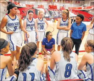  ?? TEAM NOVA SCOTIA PHOTO ?? Nova Scotia’s women’s basketball team, including Nalini Maharaj of East Bay (No. 9), will play in the quarter-final round at the 2017 Canada Games in Winnipeg. Nova Scotia defeated Prince Edward Island 67-65 in the Round of 16 on Monday.