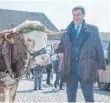  ?? FOTO: DPA ?? Markus Söder mit Ochsen auf dem Osterhofen­er Rosstag: Mannsbilde­r unter sich.