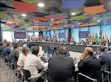  ?? ?? La Asamblea extraordin­aria de LaLiga de 2019.