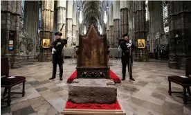  ?? Photograph: Reuters ?? The Stone of Destiny is pictured inside Westminste­r Abbey.