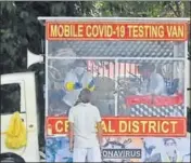  ?? HT PHOTO ?? At least 26 mobile vans the Punjab health department has hired for the purpose a month back were not deployed for testing due to a decision taken by the high-ups.