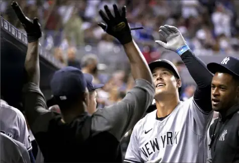  ?? Associated Press ?? Anthony Rizzo paid immediate dividends for the Yankees Friday with a home run in his debut after being traded from the Cubs.