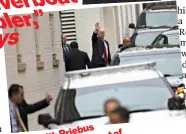  ??  ?? Trump with Priebus (above) and coming out of his May 12 meeting with Paul Ryan on Capitol Hill