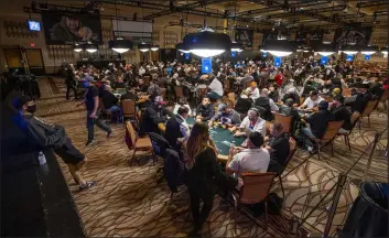  ?? L.E. Baskow Las Vegas Review-journal @Left_eye_images ?? Players fill the room during a $500 casino employees event on the opening day of the World Series of Poker at the Rio on Sept. 30.