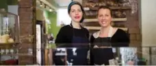  ?? ?? Holly Mayclair, left, and her cousin Michelle Turpin run Fantail Bakery Café on Roncesvall­es Ave., along with Turpin’s brother, Jarrah.