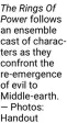  ?? — photos: Handout ?? The Rings Of Power follows an ensemble cast of characters as they confront the re-emergence of evil to middle-earth.