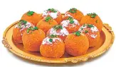  ?? ?? Many halwais use sugar in all mithai as a simple binding agent. That’s what holds a boondi ladoo together