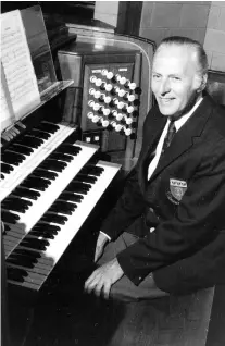  ?? UNIVERSITY OF REGINA PRESS ?? Harry Abley at the organ in 1976 in Saskatoon. Mark Abley writes of the perseveran­ce his father showed in pursuing music.