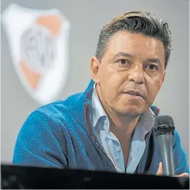  ?? NÉSTOR GARCÍA ?? En calma. Gallardo, más reflexivo, en el Monumental.