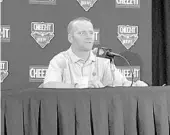  ?? ORLANDO SENTINEL MATT MURSCHEL/ ?? Clemson offensive coordinato­r Brandon Streeter speaks with the media during an event on Sunday for the Cheez-It Bowl, which pits the Tigers against Iowa State.