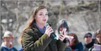  ?? MARIAN DENNIS – DIGITAL FIRST MEDIA ?? Students from Pottstown High School and The Hill School were among several speakers Saturday at a rally aimed at making a change to the culture of gun violence in the U.S.