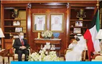  ??  ?? Foreign Minister Sheikh Dr Ahmad Nasser Al-Mohammad Al-Sabah meets with Ambassador of Belgium Piet Heirbaut.