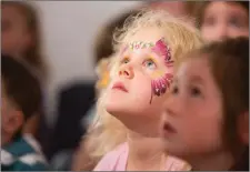  ?? Photo: Darragh Kane ?? Hannah Cotter watching a puppet show by Dowtcha Puppets in County Library for Cork County Culture Night.