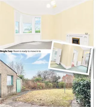  ??  ?? Bright bay Room is ready to move in to
Lawn tennis
Garden includes a handy outbuildin­g. Inset the wide entrance hall