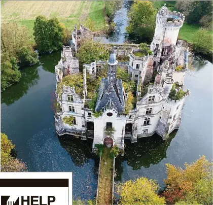  ?? - AFP ?? The chateau de La Mothe-Chandenier­s which has turrets and a moat and is currently in a state of disrepair.