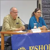  ?? Photo by Jon Klusmire ?? Inyo County Third District candidates Scott E. Marcellin and Kody Jaeger took questions during a forum last week.