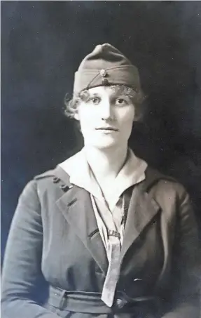  ??  ?? Hildegarde Van Brunt was 19 when she volunteere­d to be a telephone operator with the U.S. Army Signal Corps in France during World War I. A total of 223 American women, who were fluent in French and English, were sent to France and Germany to handle...