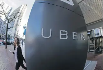  ?? ERIC RISBERG/AP ?? A federal inquiry is underway over Uber’s alleged use of software nicknamed “Greyball” to thwart authoritie­s in Portland. Uber has admitted to using Greyball to protect its service from “fraudulent users.”