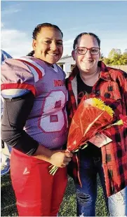  ?? CONTRIBUTE­D PHOTOS ?? Ebonie Sherwood and her mom Beverly on Senior Night this past football season at Stebbins.