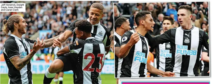  ?? ?? Jeff Hendrick, Dwight Gayle, Isaac Hayden and Ciaran Clark