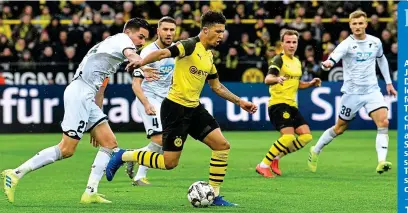  ?? AP ?? Danger man: Sancho creates havoc before Dortmund blew a three-goal lead