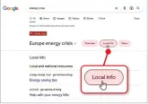  ?? ?? View informatio­n to help you through the energy crisis using Google’s new feature