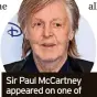  ?? ?? Sir Paul McCartney appeared on one of Tim’s listening parties