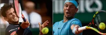  ??  ?? Dominic Thiem va-t-il empêcher Rafael Nadal d’empocher son e titre à Roland ? (Photos AFP)