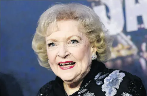  ?? EVAN AGOSTINI / INVISION / THE CANADIAN PRESS / AP ?? Betty White, 96, has been around television so long her contempora­ries once included Lucille Ball and Groucho Marx.