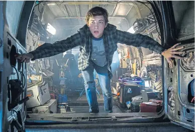  ??  ?? BACK TO THE FUTURE: Tye Sheridan stars as Wade Watts in Steven Spielberg’s Ready Player One