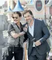  ?? WENN.COM ?? Johny Depp and Javier Bardem attend a Pirates of the Caribbean celebratio­n as part of the 25th anniversar­y of Disneyland Paris in Marne-la-Vallée, France.