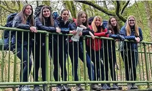  ?? ?? ●●The girls’ team on the Duke of Edinburgh bronze practice from Haslingden High School