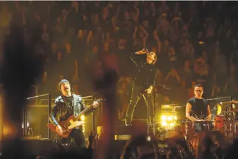  ?? SAP Center ?? U2 performs its first of two shows at San Jose’s SAP Center on Monday, May 7.