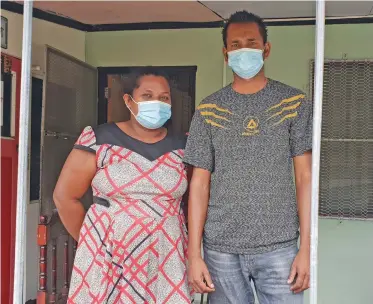  ?? Photo: Nicolette Chambers ?? Pritesh Singh and his wife, Miliana Lutudra at their Viseisei home in Vuda, Lautoka on August 12, 2021.