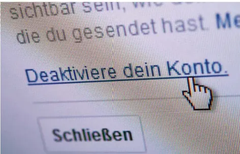  ?? FOTO: ANDREA WARNECKE/DPA ?? Viele Internet-Dienste erschweren es den Nutzern absichtlic­h, ihr Konto zu löschen.