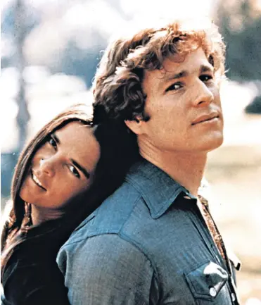  ?? ?? Ryan O’Neal starred in
opposite Ali MacGraw, above. He was nominated for an Oscar for his role in the 1970 film